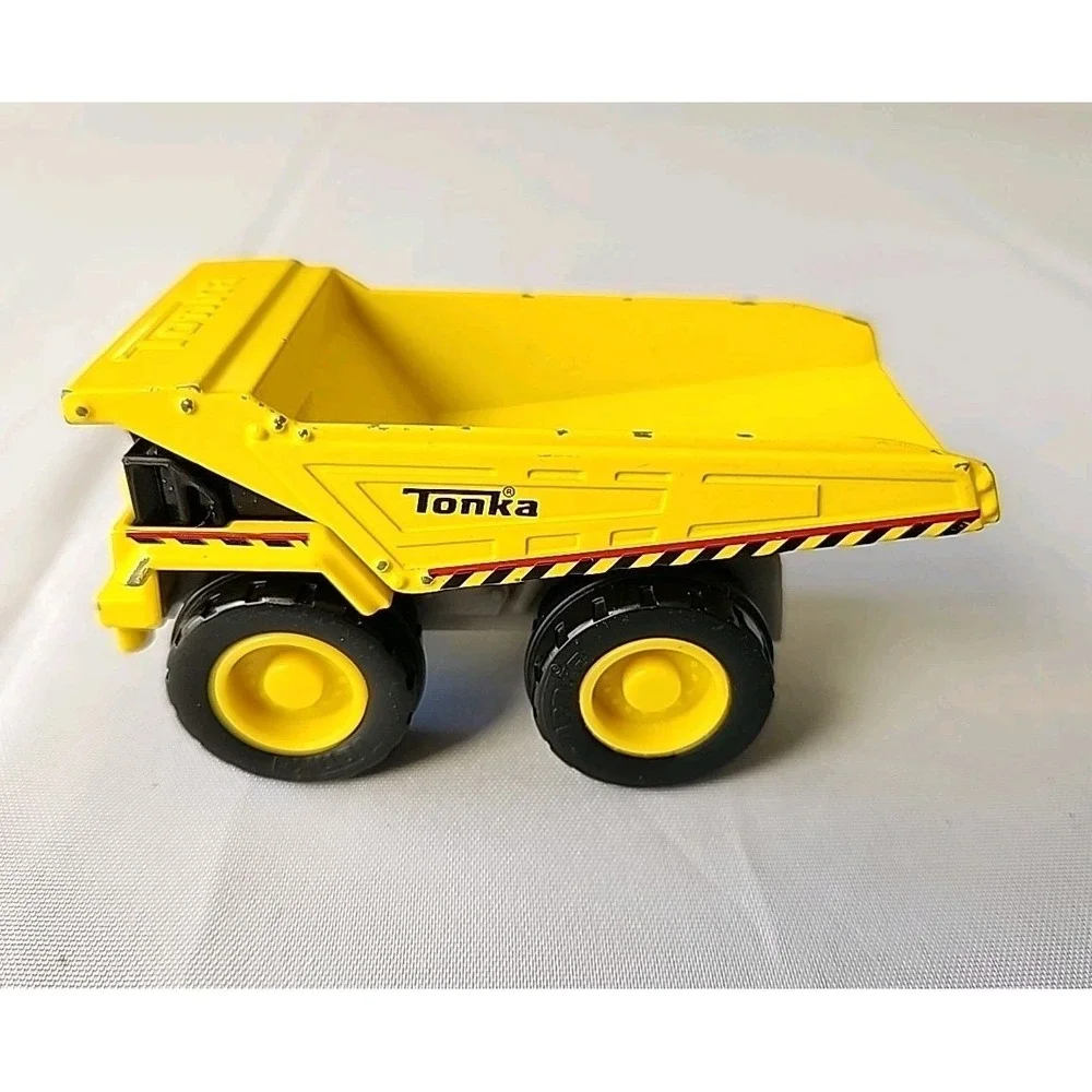 Vintage Lot 2 Tonka Trucks Die Cast & Plastic Mini Toy Front Loader & Dump Truck